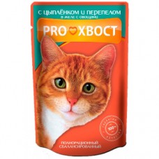 PROХвост Цыпленок и перепелка в желе консервы для кошек 85г